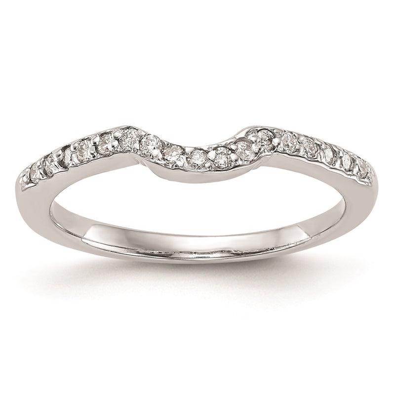 14k White Gold Real Diamond Wedding Band