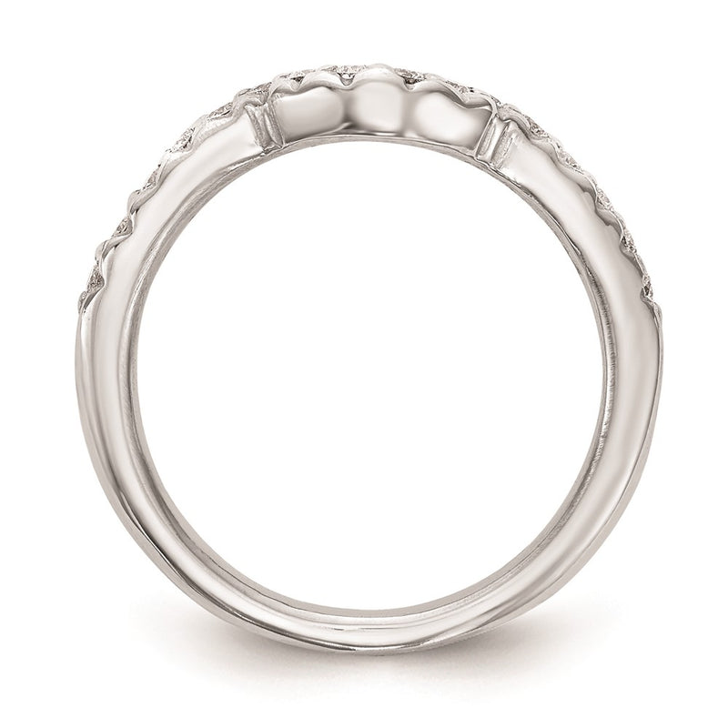 14k White Gold Real Diamond Wedding Band
