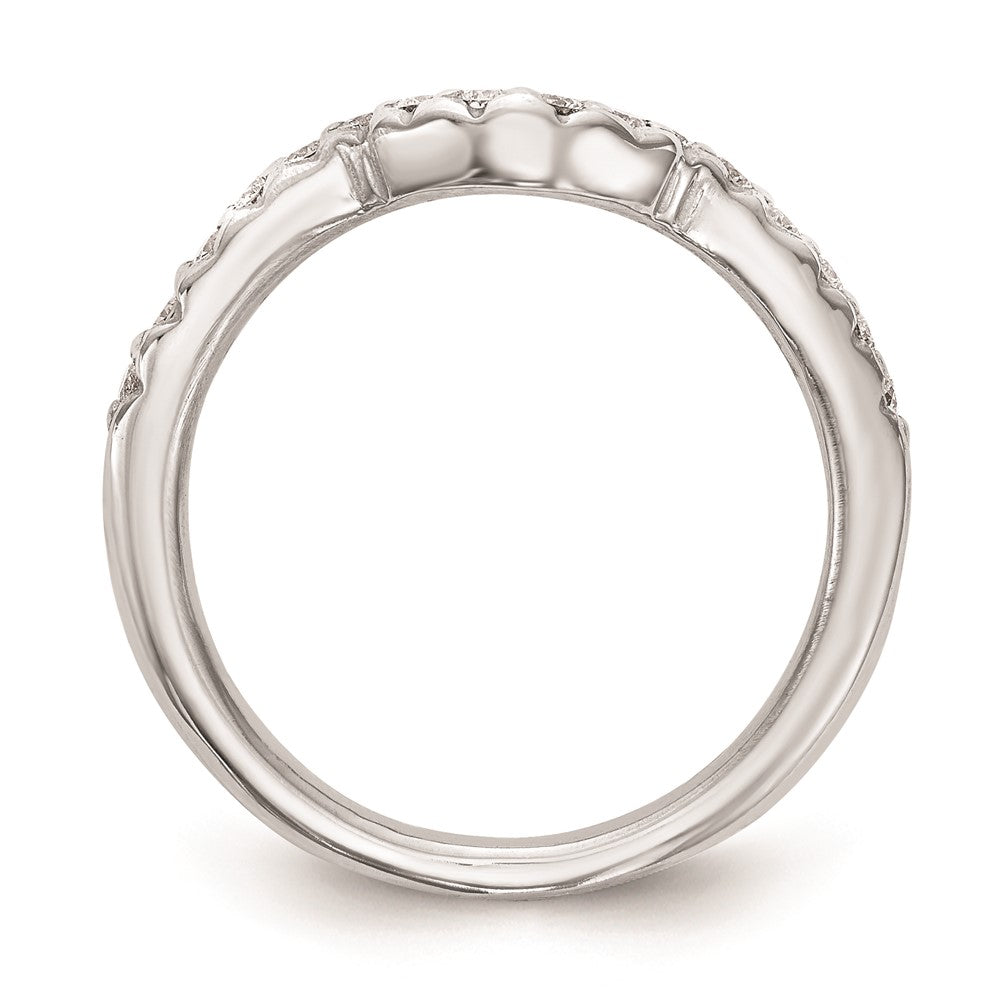 0.24ct. CZ Solid Real 14k White Gold Wedding Wedding Band Ring