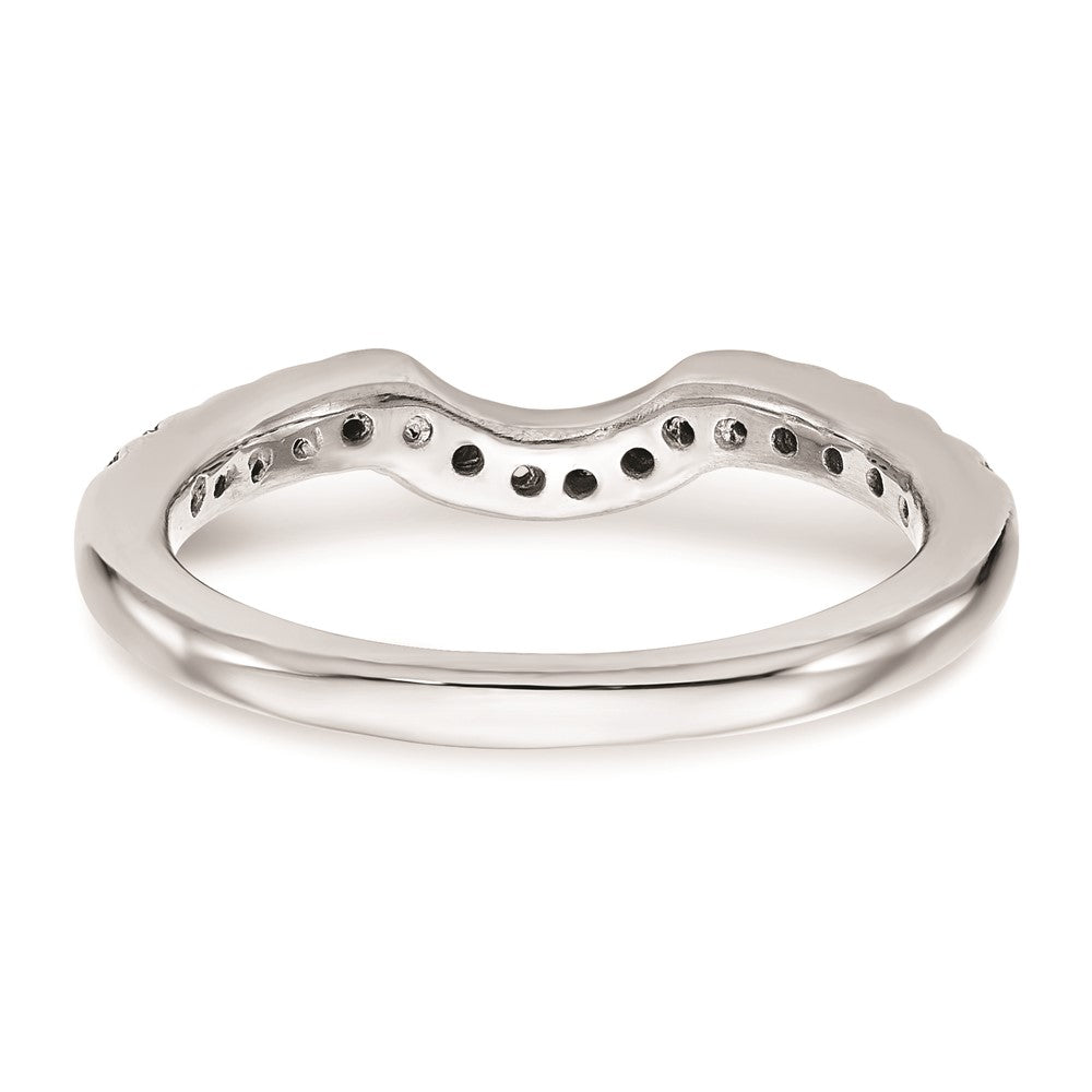 0.24ct. CZ Solid Real 14k White Gold Wedding Wedding Band Ring