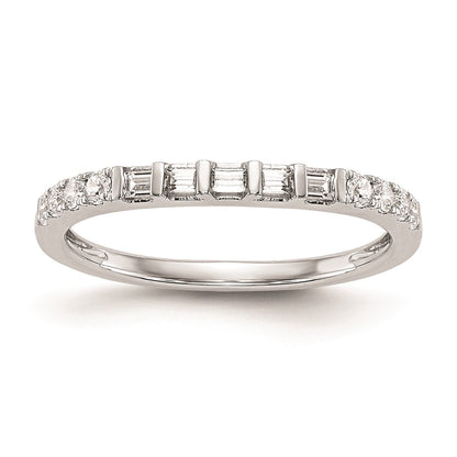 14k White Gold Real Diamond Wedding Band