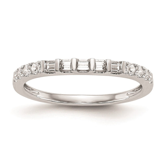 0.23ct. CZ Solid Real 14k White Gold Wedding Wedding Band Ring