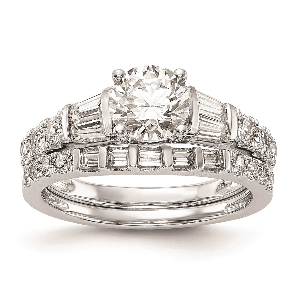 1.00ct. CZ Solid Real 14K White Gold Engagement Ring