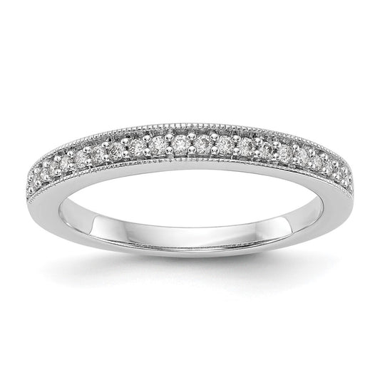 0.20ct. CZ Solid Real 14k White Gold Wedding Wedding Band Ring