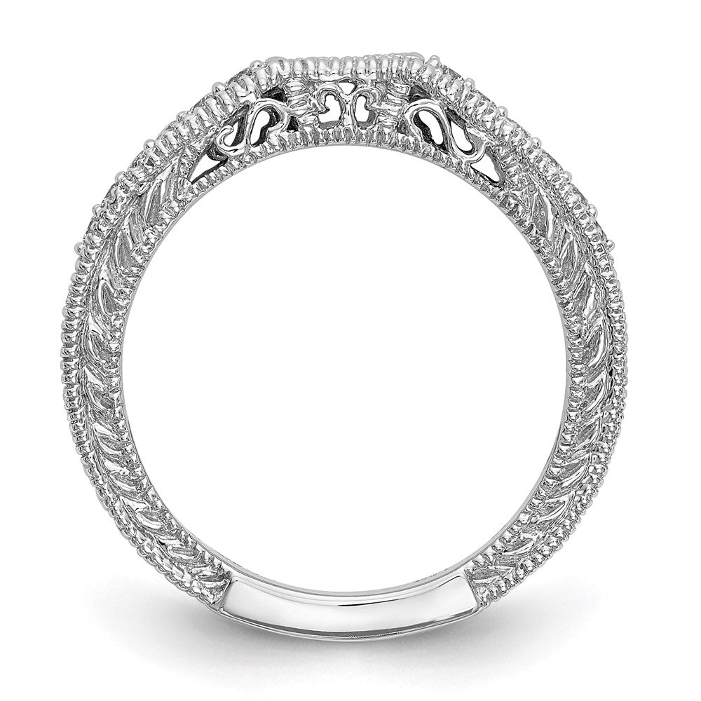 0.17ct. CZ Solid Real 14k White Gold Wedding Wedding Band Ring