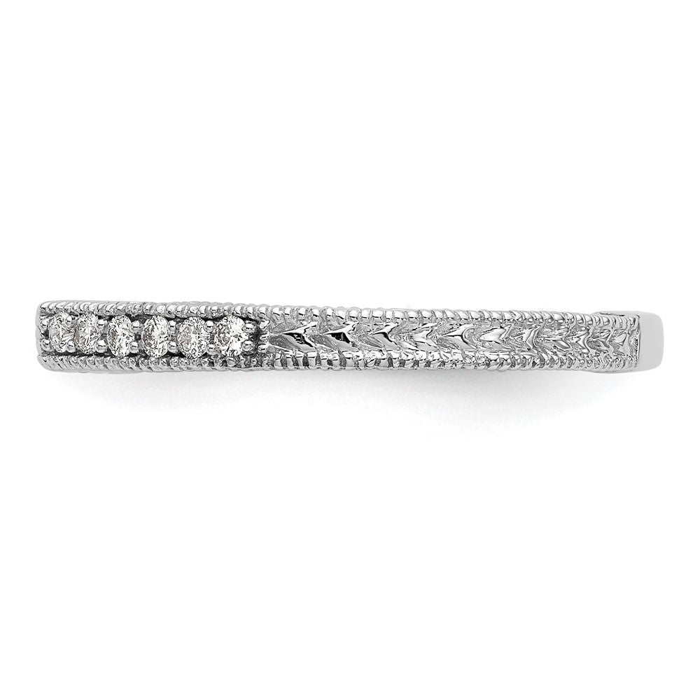 0.17ct. CZ Solid Real 14k White Gold Wedding Wedding Band Ring