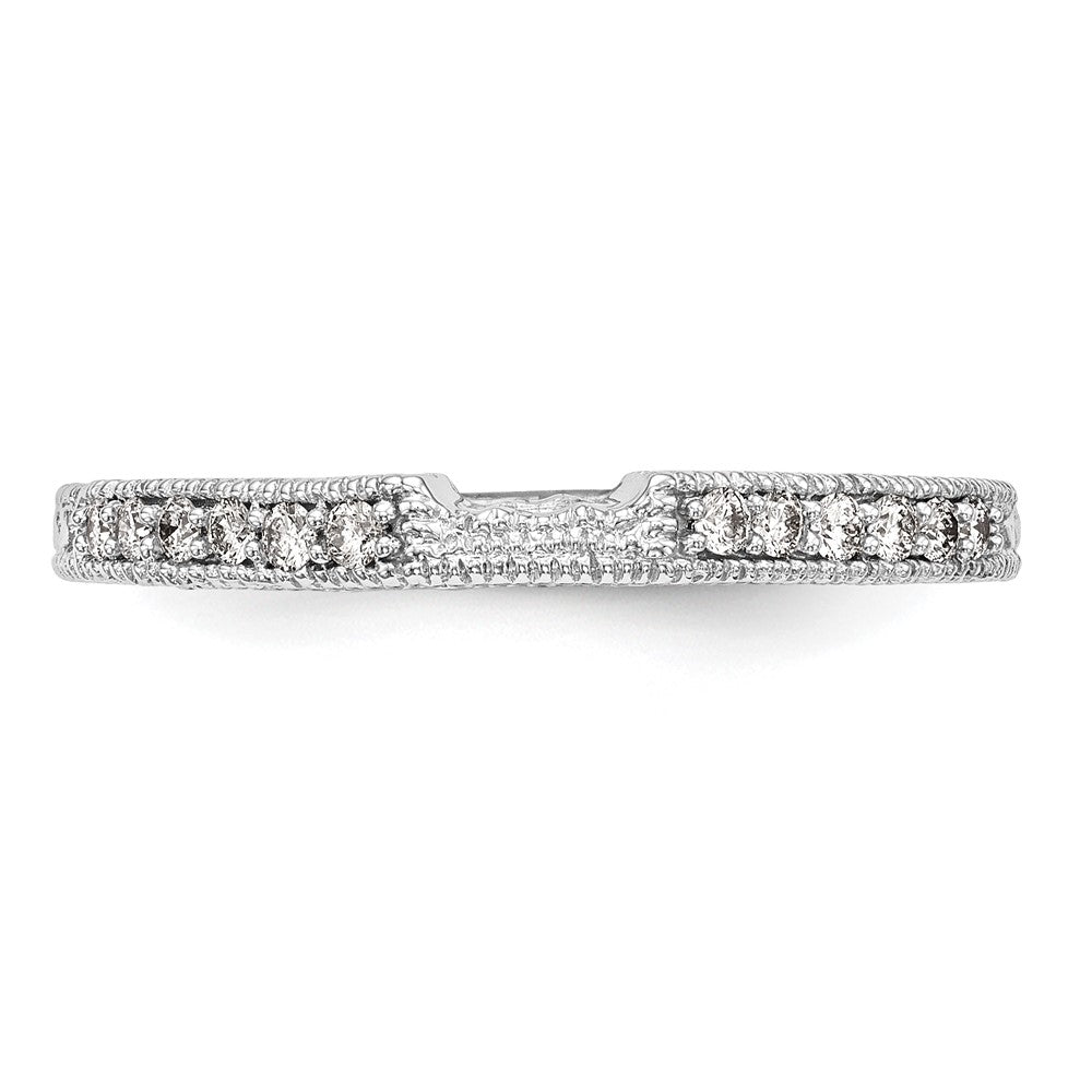 0.17ct. CZ Solid Real 14k White Gold Wedding Wedding Band Ring