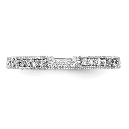 0.17ct. CZ Solid Real 14k White Gold Wedding Wedding Band Ring