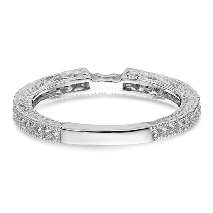 0.17ct. CZ Solid Real 14k White Gold Wedding Wedding Band Ring