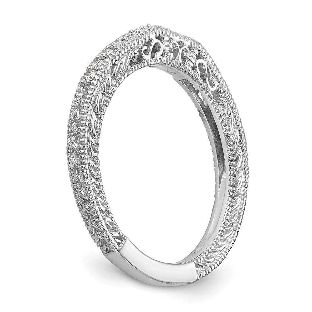 0.17ct. CZ Solid Real 14k White Gold Wedding Wedding Band Ring