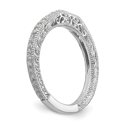 0.17ct. CZ Solid Real 14k White Gold Wedding Wedding Band Ring