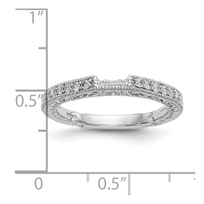 0.17ct. CZ Solid Real 14k White Gold Wedding Wedding Band Ring