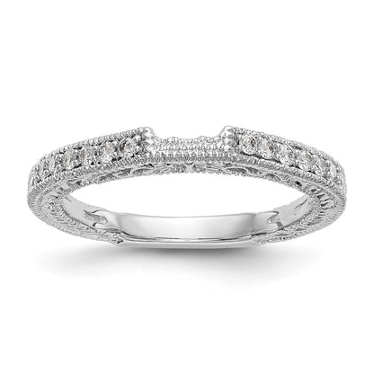 0.17ct. CZ Solid Real 14k White Gold Wedding Wedding Band Ring
