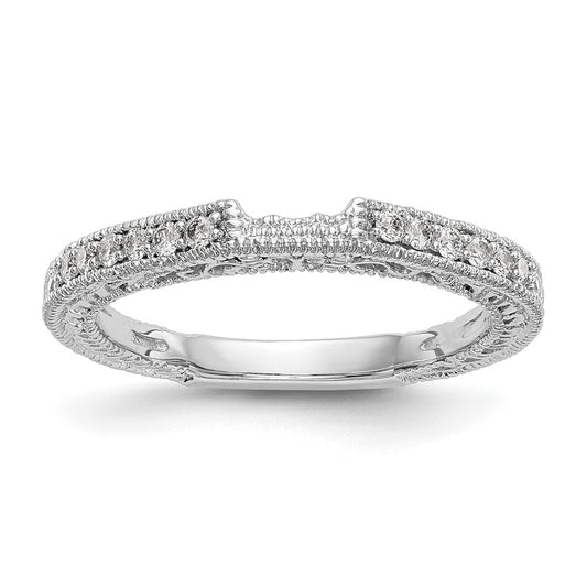 0.17ct. CZ Solid Real 14k White Gold Wedding Wedding Band Ring