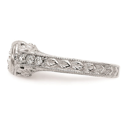 0.25ct. CZ Solid Real 14K White Gold Engagement Ring