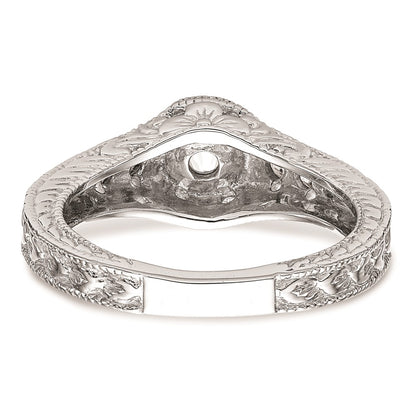 0.25ct. CZ Solid Real 14K White Gold Engagement Ring