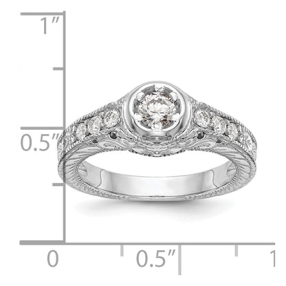0.25ct. CZ Solid Real 14K White Gold Engagement Ring
