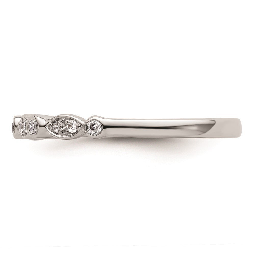 14k White Gold Real Diamond Wedding Band