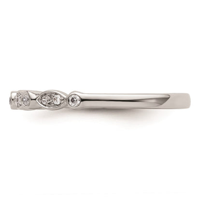 14k White Gold Real Diamond Wedding Band