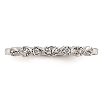 14k White Gold Real Diamond Wedding Band