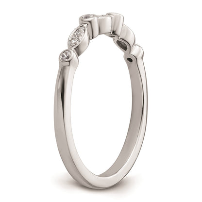 14k White Gold Real Diamond Wedding Band