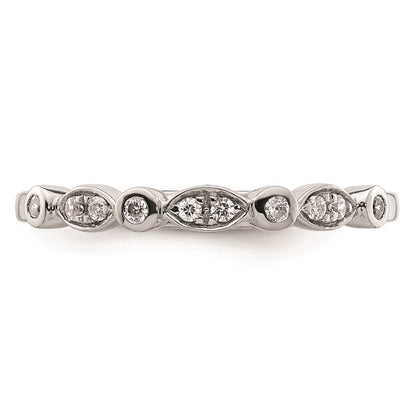 14k White Gold Real Diamond Wedding Band