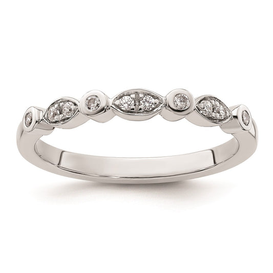 0.15ct. CZ Solid Real 14k White Gold Wedding Wedding Band Ring