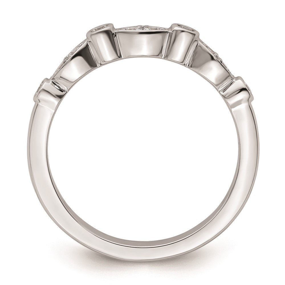 0.17ct. CZ Solid Real 14k White Gold Wedding Wedding Band Ring