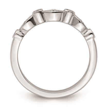 0.17ct. CZ Solid Real 14k White Gold Wedding Wedding Band Ring