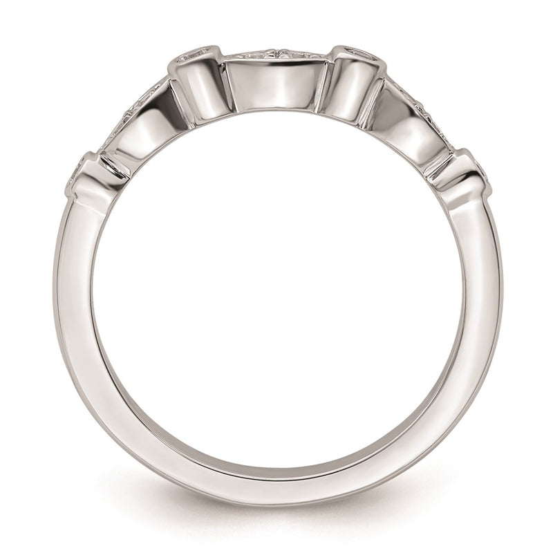 14k White Gold Real Diamond Wedding Band
