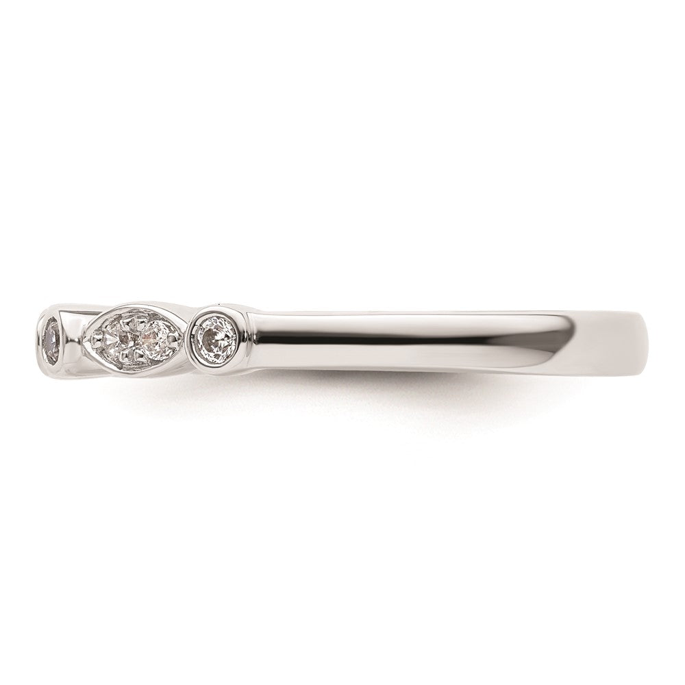 14k White Gold Real Diamond Wedding Band