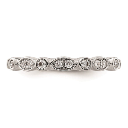 0.17ct. CZ Solid Real 14k White Gold Wedding Wedding Band Ring