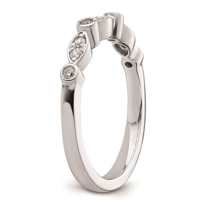 0.17ct. CZ Solid Real 14k White Gold Wedding Wedding Band Ring