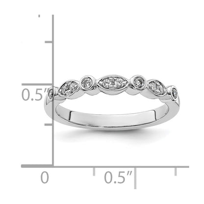 0.17ct. CZ Solid Real 14k White Gold Wedding Wedding Band Ring