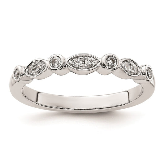 0.17ct. CZ Solid Real 14k White Gold Wedding Wedding Band Ring