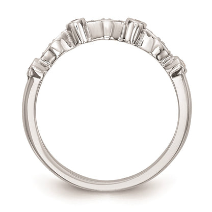 14k White Gold Real Diamond Wedding Band