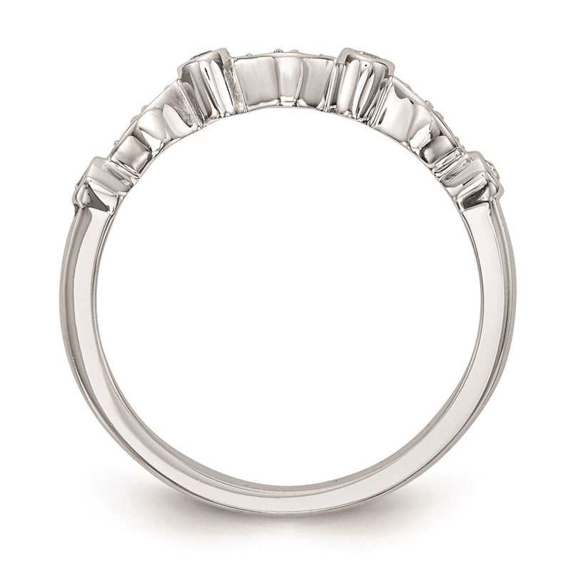 14k White Gold Real Diamond Wedding Band