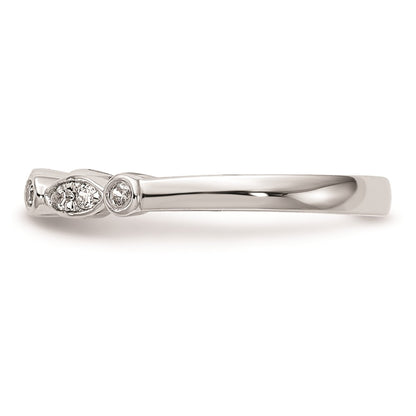 14k White Gold Real Diamond Wedding Band