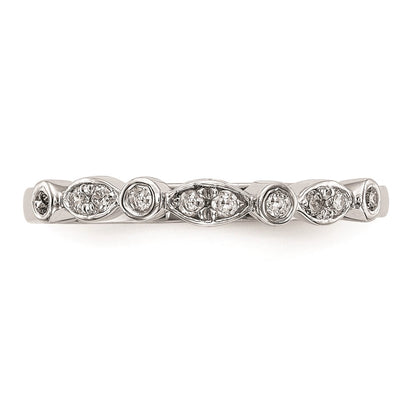 0.20ct. CZ Solid Real 14k White Gold Wedding Wedding Band Ring