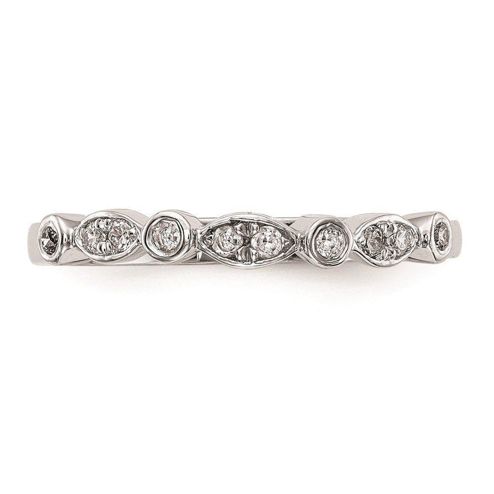 14k White Gold Real Diamond Wedding Band