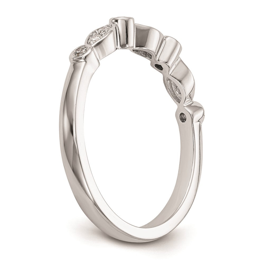 14k White Gold Real Diamond Wedding Band