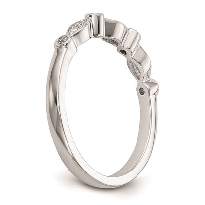 14k White Gold Real Diamond Wedding Band