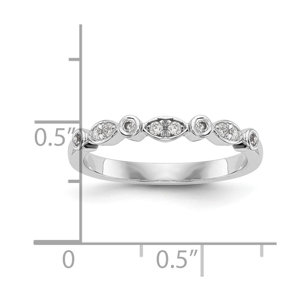 14k White Gold Real Diamond Wedding Band