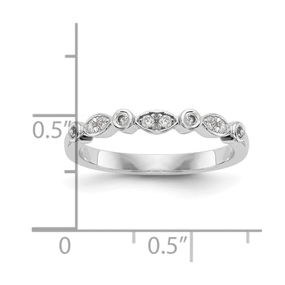 14k White Gold Real Diamond Wedding Band
