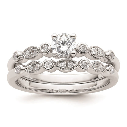 0.33ct. CZ Solid Real 14K White Gold Engagement Ring