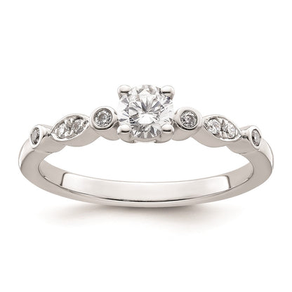 0.33ct. CZ Solid Real 14K White Gold Engagement Ring