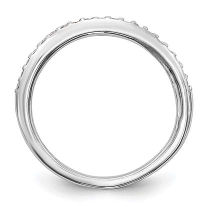 0.15ct. CZ Solid Real 14k White Gold Wedding Wedding Band Ring