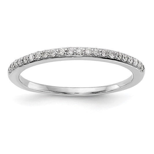0.16ct. CZ Solid Real 14k White Gold Wedding Wedding Band Ring