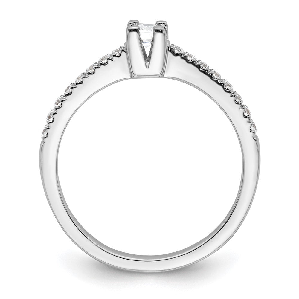 0.20ct. CZ Solid Real 14K White Gold Engagement Ring