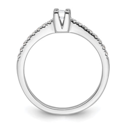 0.20ct. CZ Solid Real 14K White Gold Engagement Ring